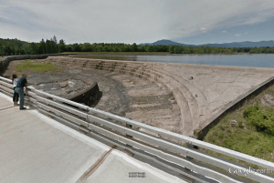 A reservoir and mountains along the route in New York